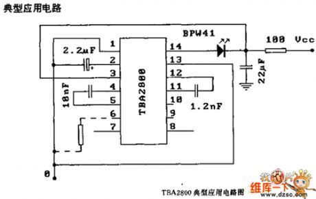 The T6A2800 (TV set) infrared remote control reception circuit