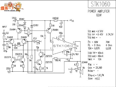 The STK1060 application circuit