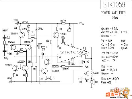 The STK1059 application circuit