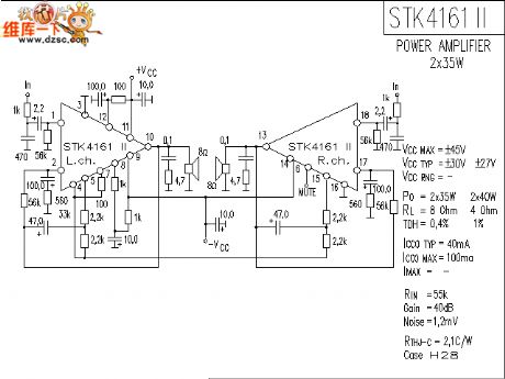 The STK4161 application circuit