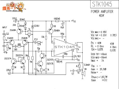 The STK1045 application circuit