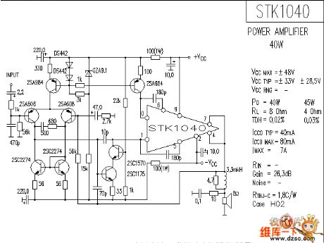 The STK1040 application circuit
