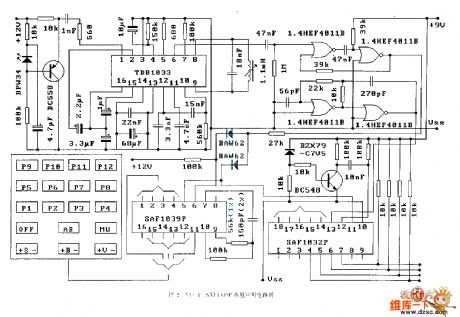 The SAFl039 infrared remote control reception decoding circuit