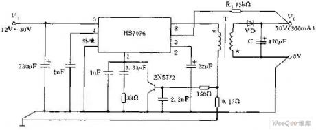 Boost DC-DC Converter Circuit of HS7076