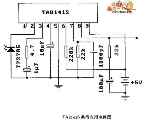 The TA814lS typical application circuit