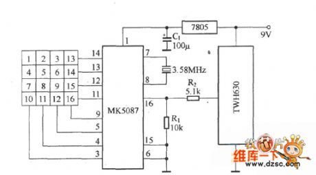 MK5087+TWH630 Remote control transmit circuit