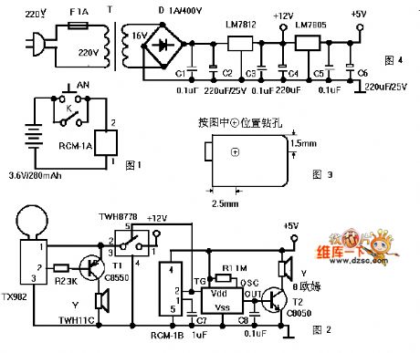 Intelligent lock control balcony alarm bell circuit diagram