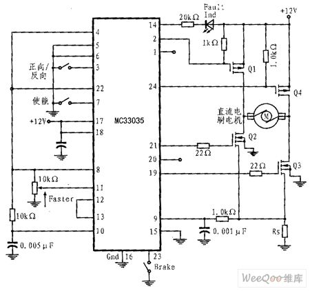 H type of a brush type control circuit