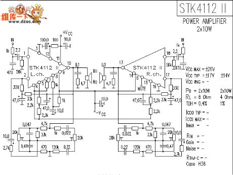 The STK4112 application circuit