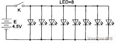 The LED suggested circuit powered by ordinary AAA batteries