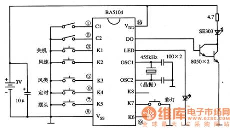 BA5104 remote control transmitter integrated circuit