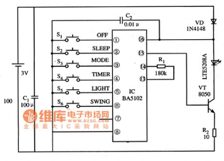 BA5102 remote control encoding integrated circuit