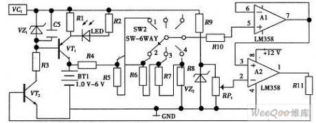 Automatic charging detection circuit and the indicating circuit