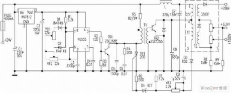 24V power supply CRT high voltage power generating circuit