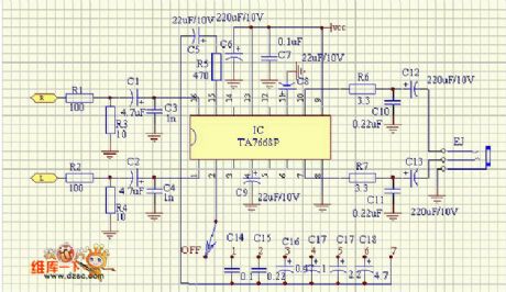 The TA7668P headphone amplifier circuit