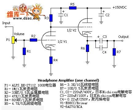 The 6N11+6N5 headphone amplifier circuit