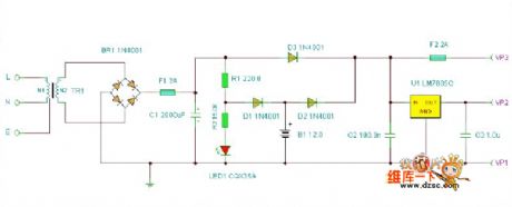 The basic UPS power supply principle circuit