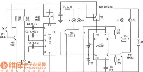 Road Night Auto Electronic Guidepost Circuit Diagram