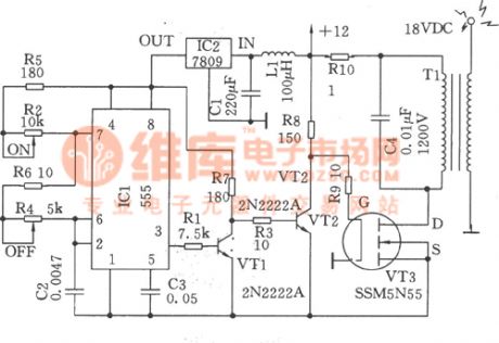 The high-voltage generator (555)
