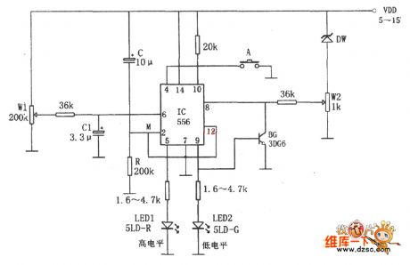 The high-voltage power supply and lower limit alarm circuit