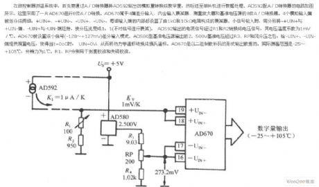 Temperature sensor A/D converter circuit