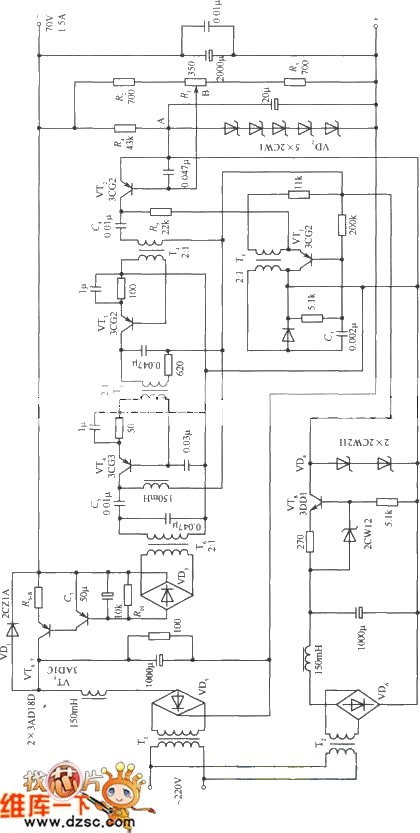 The 70v stable power supply circuit
