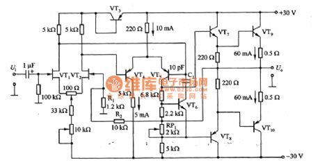 A FET audio amplifying circuit