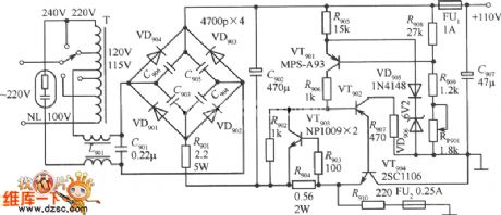 The 110V regulated power supply cirucit