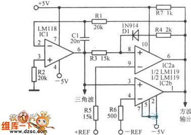 The precise triangular wave oscillator circuit