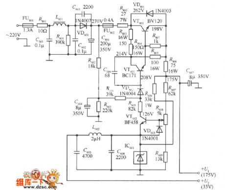 The 175v regulated power supply circuit