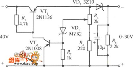 The 0~30v simple steady power supply circuit