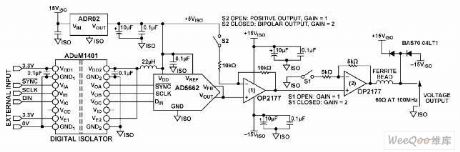Isolated Industry Control Voltage Output Circuit of AD5562