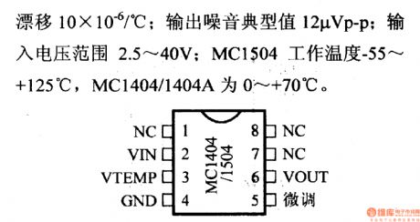 MC1404 voltage circuit, main features and pin of DC-DC circuit and power supply monitor