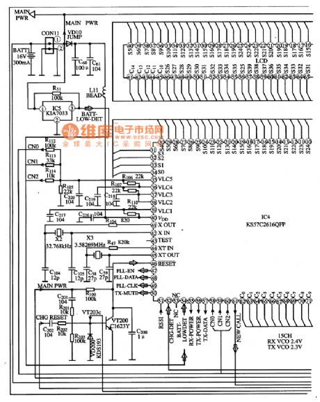 KS57C2616QFP IC Typical Application Circuit (1)