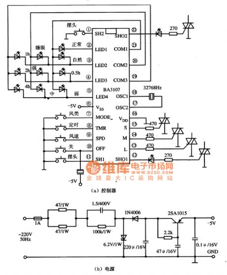BA3107 fan single chip microcomputer integrated circuit