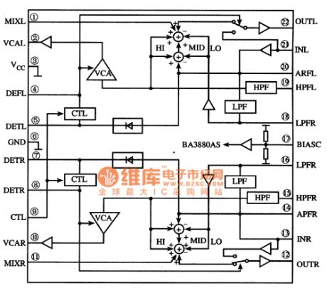 BA3880AS audio processing integrated circuit