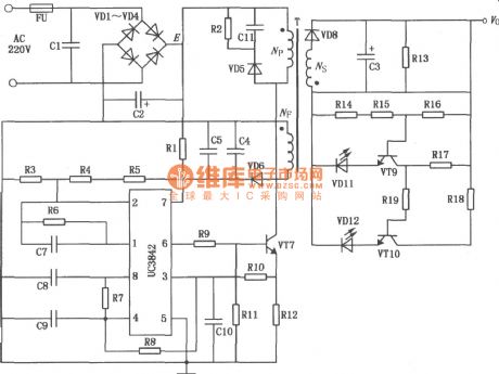 UC3842 battery charger of lectromotive bicycle circuit