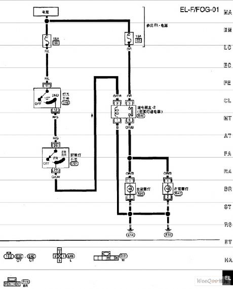 Nissan A32-EL front fog lamp circuit 1