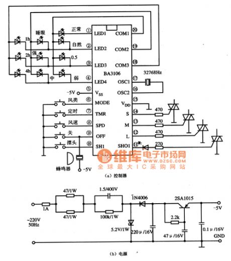 BA3106 fan single chip microcomputer integrated circuit