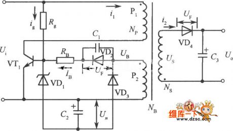 The simple ring choking switch regulated power supply circuit