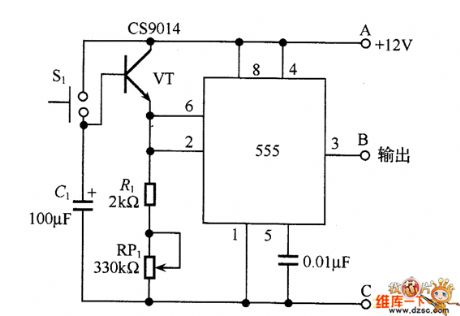 The long-term timing circuit composed of 555