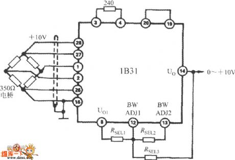 The block frequency rising (wide band reaction signal regulator 1B31) circuit with resistors