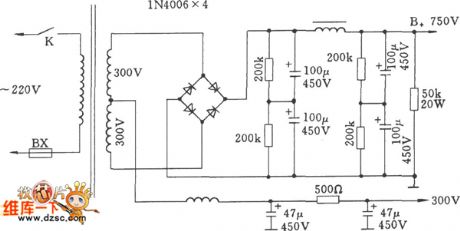 The transistor diode bridge rectifier circuit