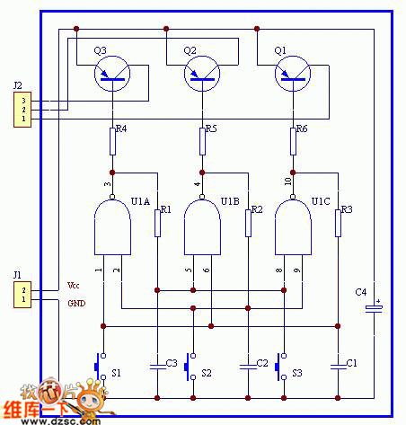 The 3-key interlock electric switch circuit