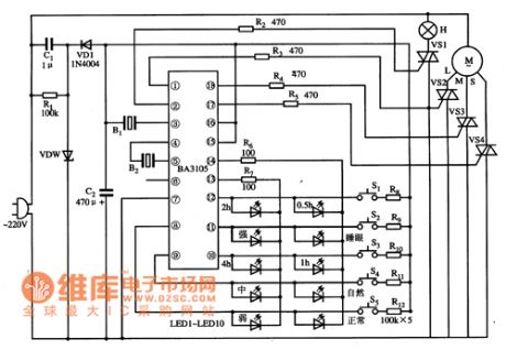 BA3105 fan single chip microcomputer integrated circuit