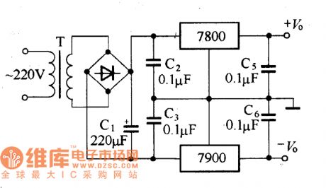 Voltage stabilizer circuit outputs the positive and negative voltage simultaneously