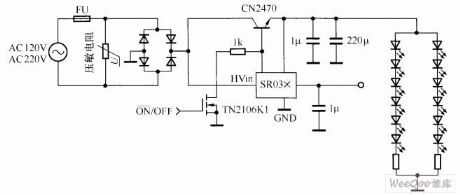 SR03× Driving White LED Circuit