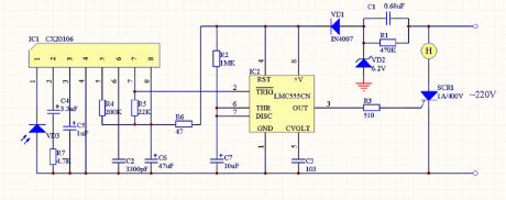 infrared remote control time-lapse lamp circuit