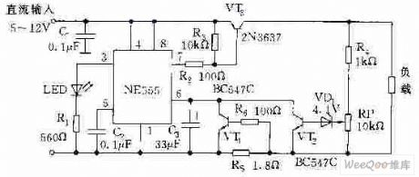 NE555 Overvoltage and Overcurrent Protection Circuit