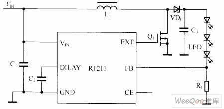 R1211 Driving White LED Circuit